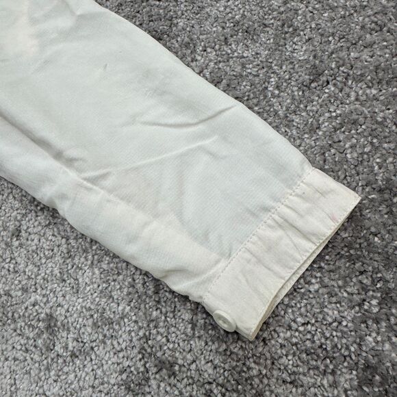 REI UPF 30+ Nylon Button Down Shirt Womens Medium Off White Zip Pocket Outdoor - Picture 5 of 16